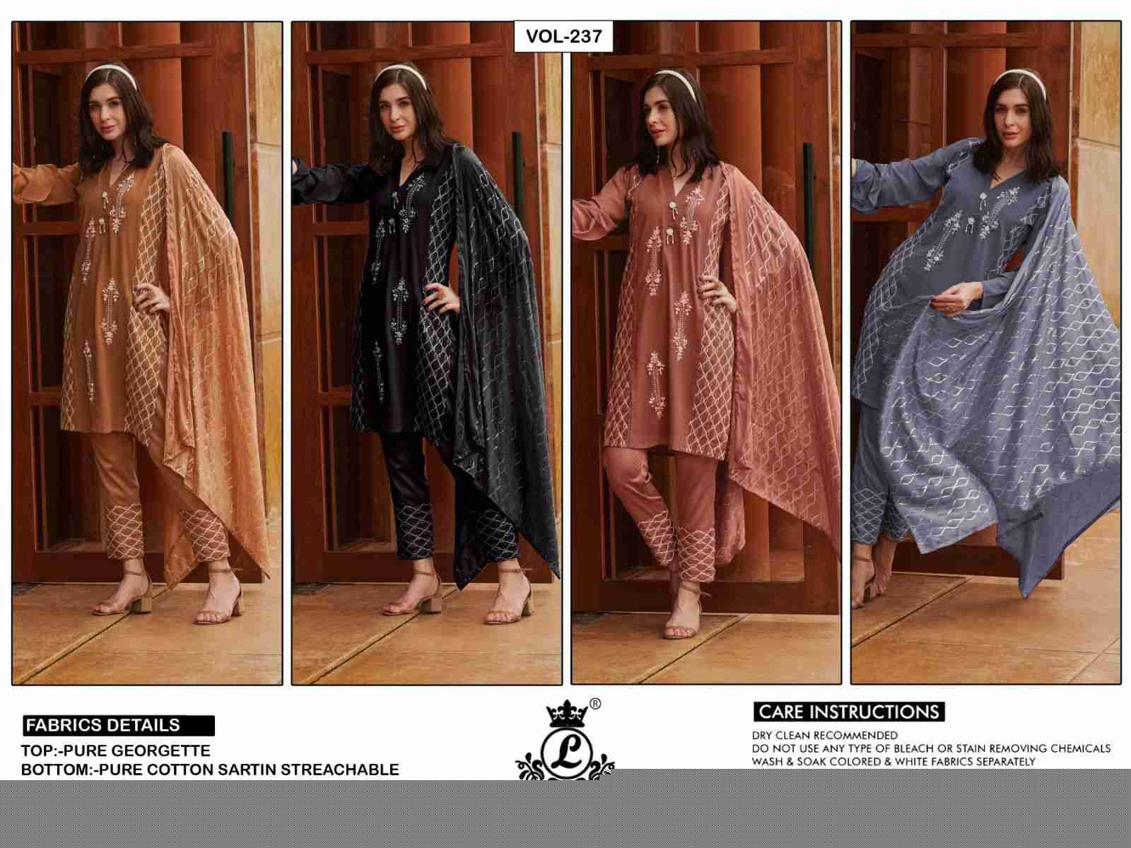 Am Vol-237 By Laiba 01 To 04 Series Pakistani Suits Beautiful Fancy Colorful Stylish Party Wear & Occasional Wear Pure Georgette Embroidery Dresses At Wholesale Price