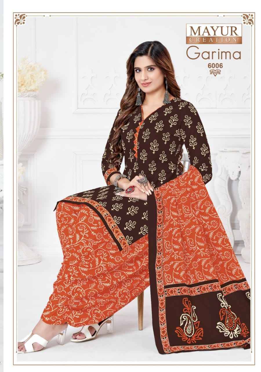 Garima Vol-6 By Mayur Creation 6001 To 6010 Series Beautiful Pakistani Suits Stylish Fancy Colorful Casual Wear & Ethnic Wear Pure Cotton Print Dresses At Wholesale Price