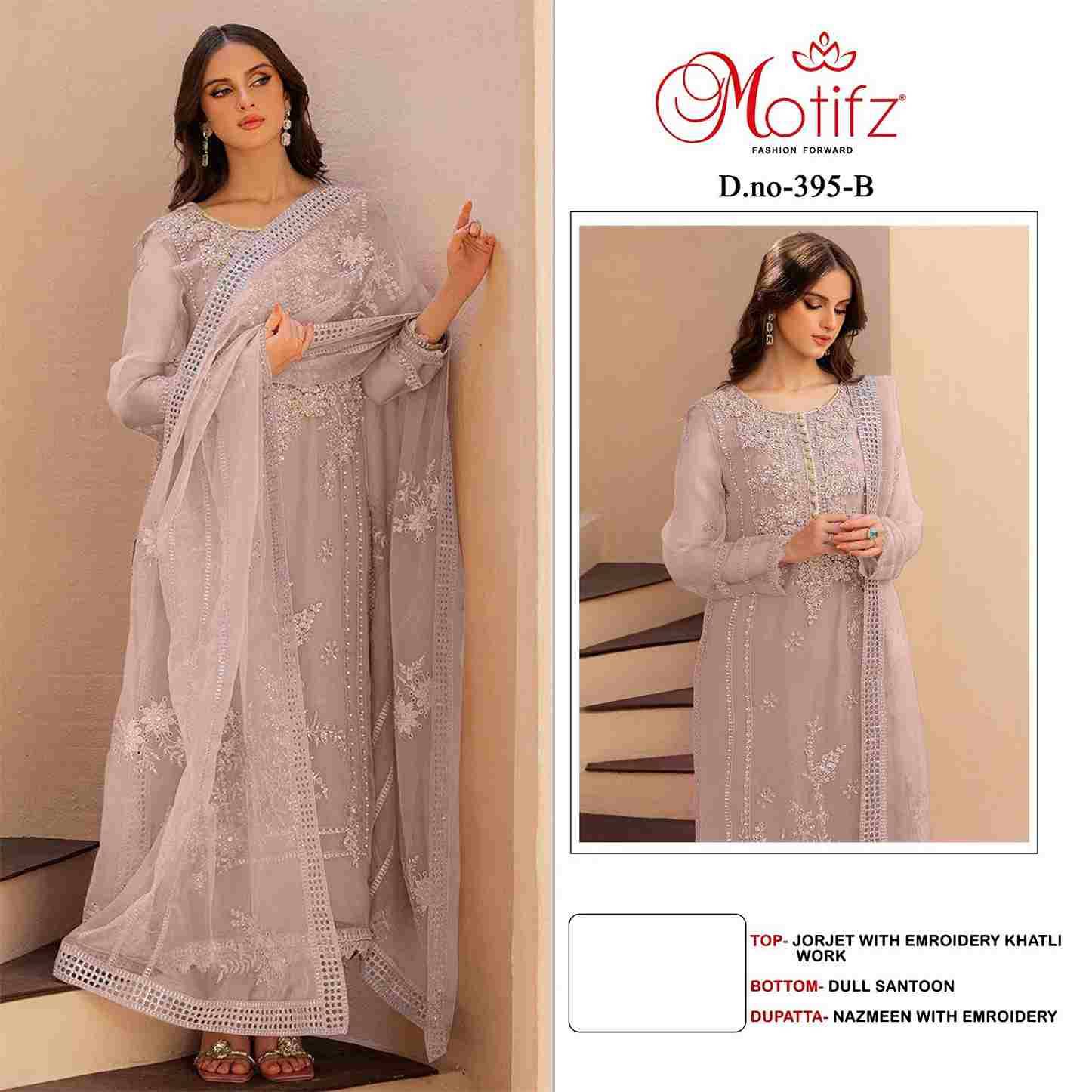 Motifz Hit Design 395 Colours By Motifz 395-A To 395-D Series Beautiful Pakistani Suits Stylish Fancy Colorful Casual Wear & Ethnic Wear Heavy Georgette Embroidered Dresses At Wholesale Price
