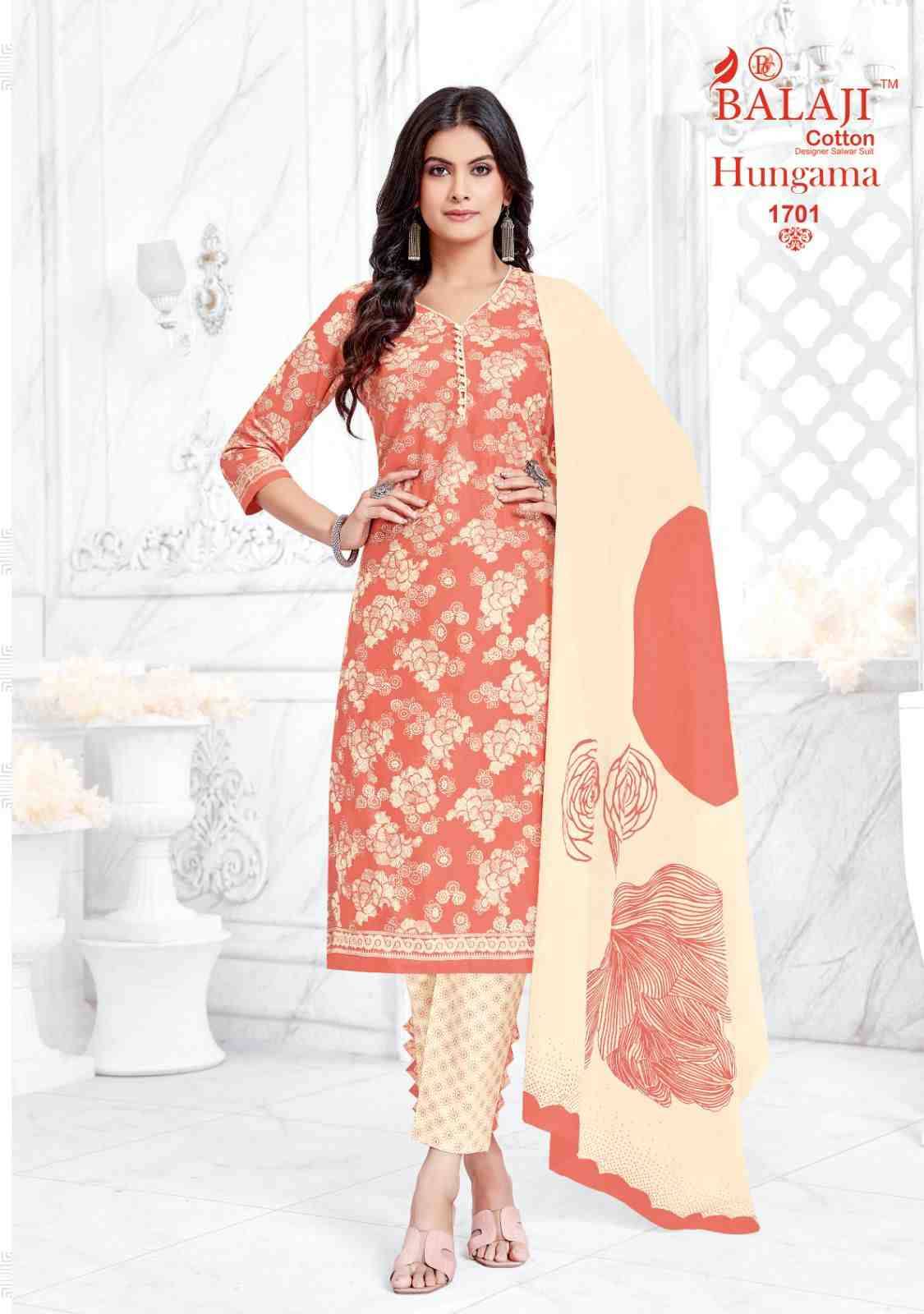 Hungama Vol-17 By Balaji Cotton 1701 To 1710 Series Beautiful Festive Suits Stylish Fancy Colorful Casual Wear & Ethnic Wear Pure Cotton Print Dresses At Wholesale Price