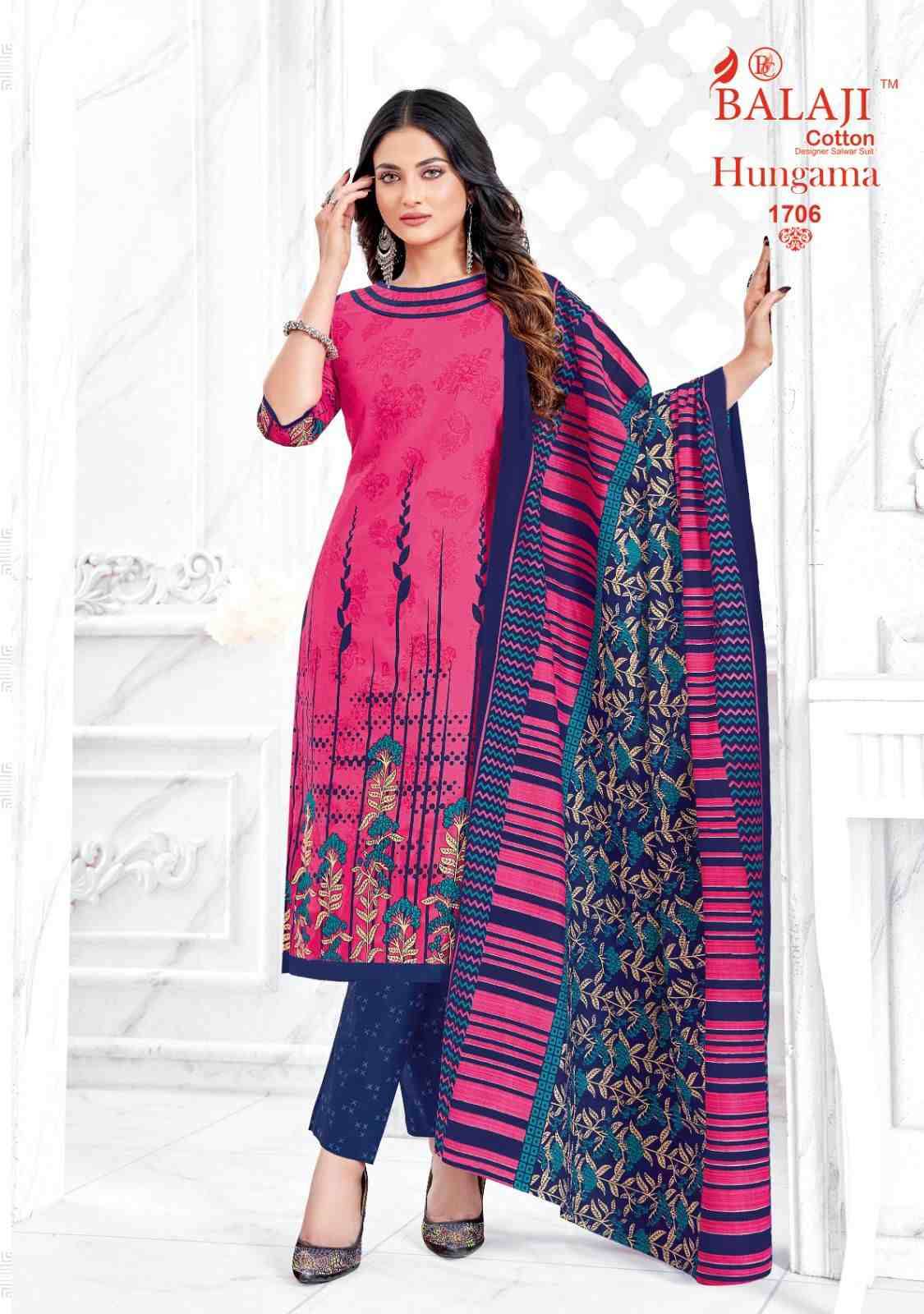 Hungama Vol-17 By Balaji Cotton 1701 To 1710 Series Beautiful Festive Suits Stylish Fancy Colorful Casual Wear & Ethnic Wear Pure Cotton Print Dresses At Wholesale Price