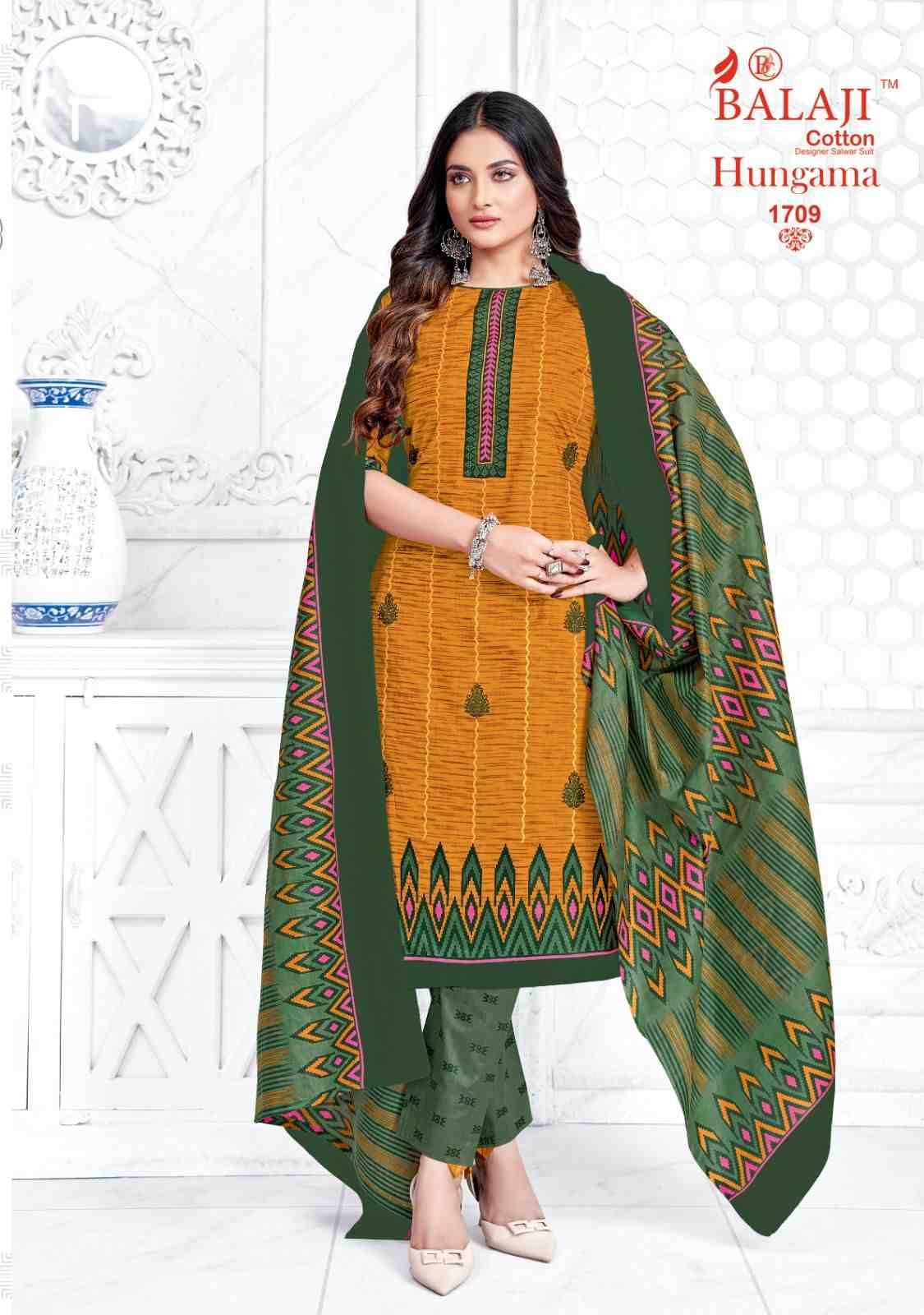 Hungama Vol-17 By Balaji Cotton 1701 To 1710 Series Beautiful Festive Suits Stylish Fancy Colorful Casual Wear & Ethnic Wear Pure Cotton Print Dresses At Wholesale Price