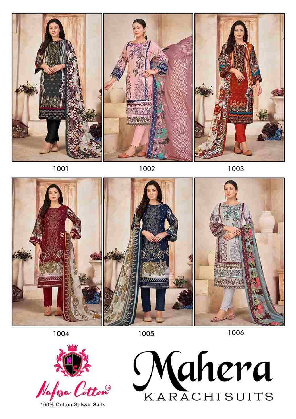 Mahera By Nafisa Cotton 1001 To 1006 Series Beautiful Festive Suits Stylish Fancy Colorful Casual Wear & Ethnic Wear Pure Cotton Print Dresses At Wholesale Price