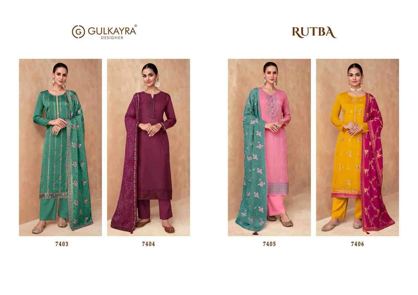 Rutba By Gulkayra Designer 7403 To 7406 Series Beautiful Festive Suits Stylish Fancy Colorful Casual Wear & Ethnic Wear Chinnon/Georgette Dresses At Wholesale Price