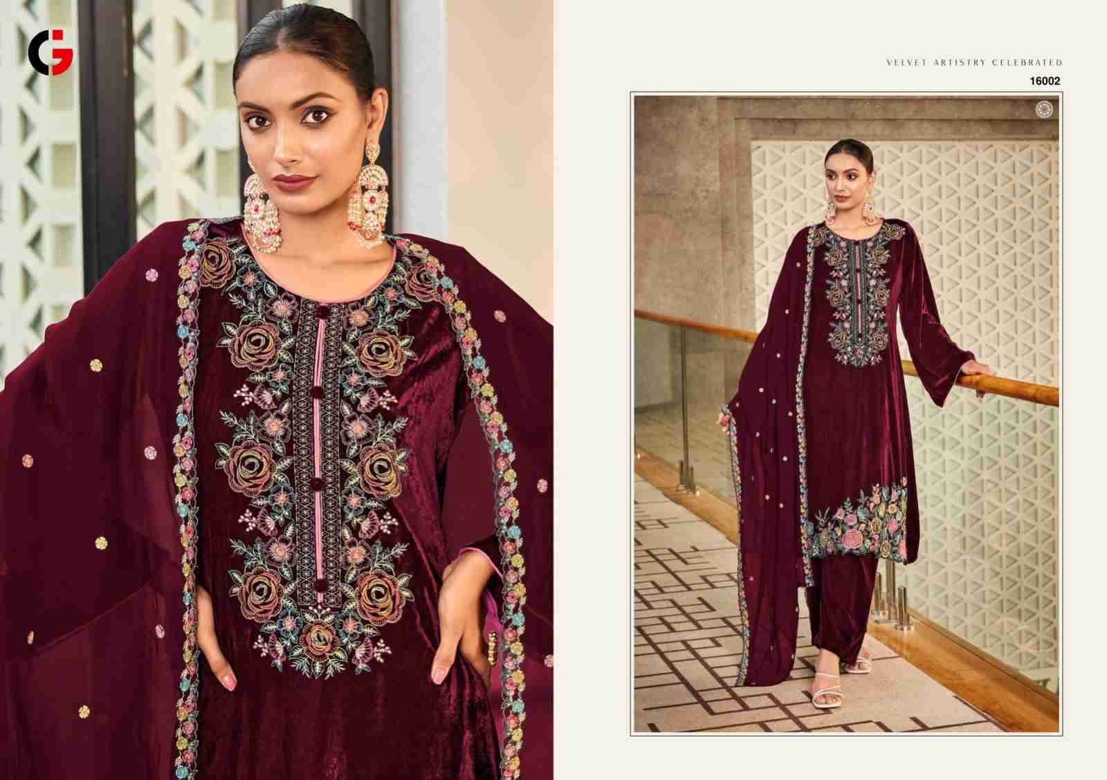 Ek-Noor By Gull Jee 16001 To 16004 Series Beautiful Festive Suits Stylish Fancy Colorful Party Wear & Occasional Wear Velvet Embroidered Dresses At Wholesale Price
