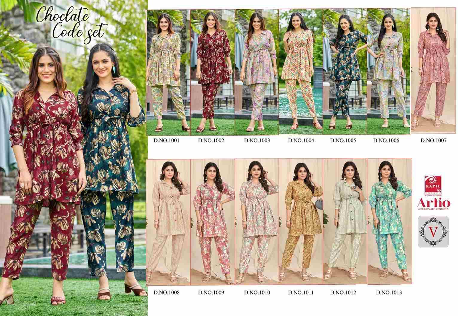 Coclate Codeset By Artio 1001 To 1013 Series Designer Stylish Fancy Colorful Beautiful Party Wear & Ethnic Wear Collection Modal Print Co-Ord Sets At Wholesale Price