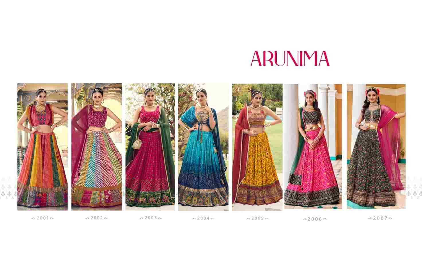 Arunima By Virasat 2001 To 2007 Series Festive Wear Collection Beautiful Stylish Colorful Fancy Party Wear & Occasional Wear Pure Chinnon Lehengas At Wholesale Price