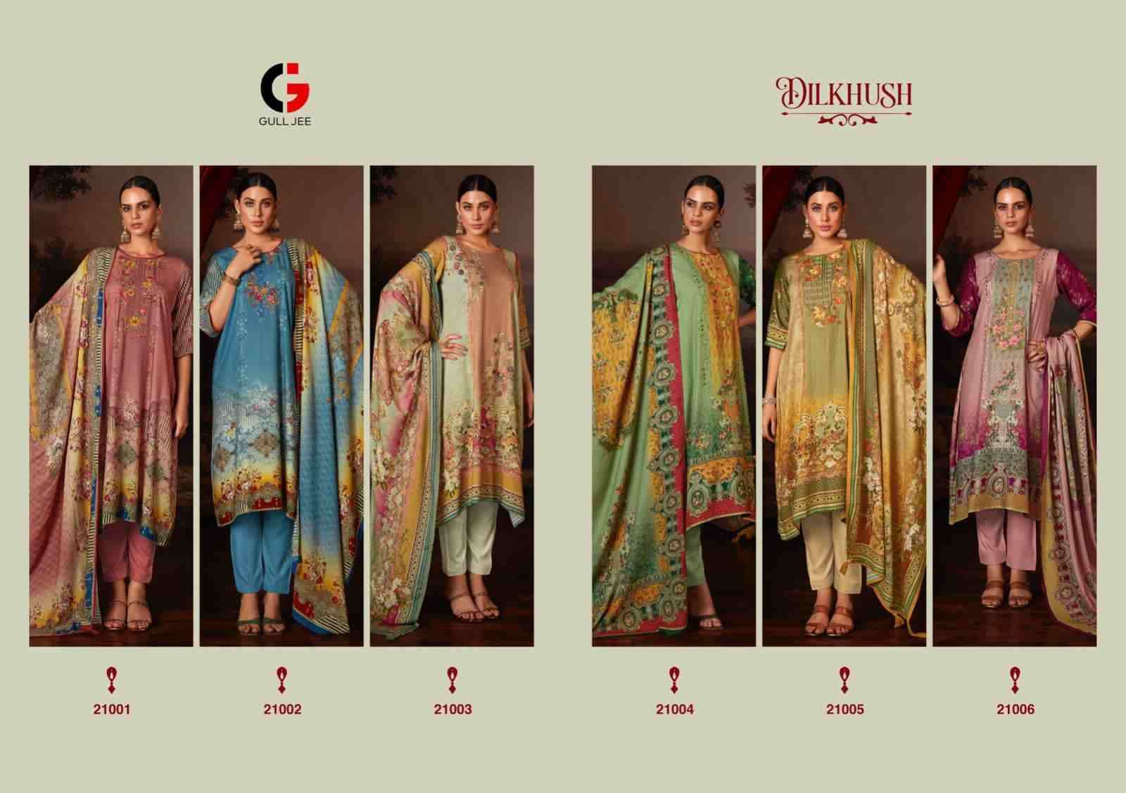 Dilkhush By Gull Jee 21001 To 21006 Series Beautiful Festive Suits Stylish Fancy Colorful Party Wear & Occasional Wear Viscose Pashmina Dresses At Wholesale Price
