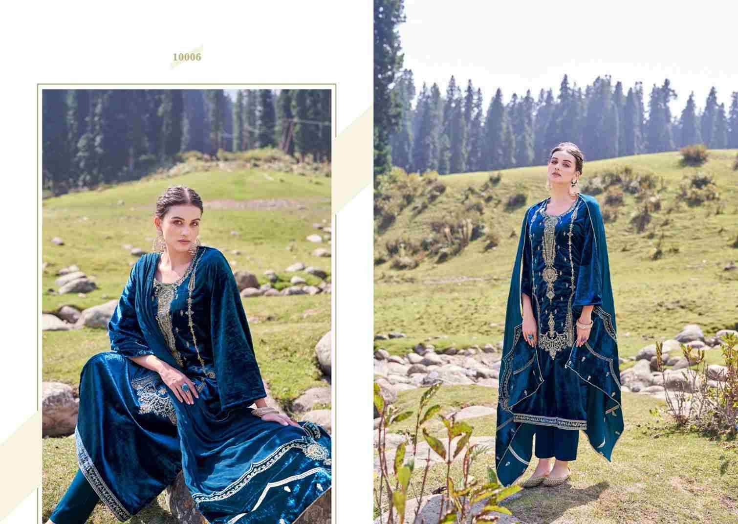 Jashn-E-Azeem By Zsm 10001 To 10006 Series Beautiful Festive Suits Stylish Fancy Colorful Party Wear & Occasional Wear Pure Velvet Embroidered Dresses At Wholesale Price