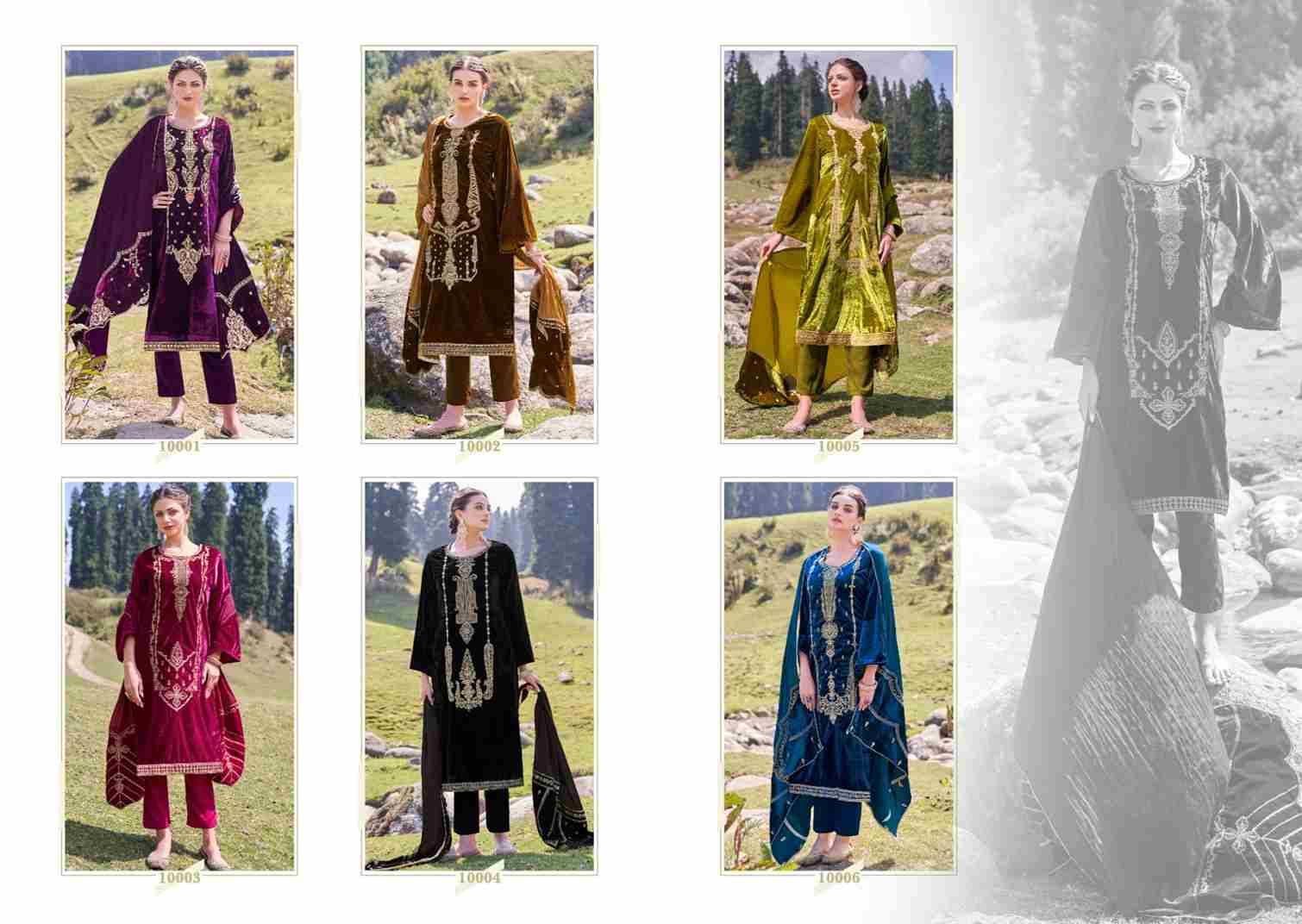Jashn-E-Azeem By Zsm 10001 To 10006 Series Beautiful Festive Suits Stylish Fancy Colorful Party Wear & Occasional Wear Pure Velvet Embroidered Dresses At Wholesale Price