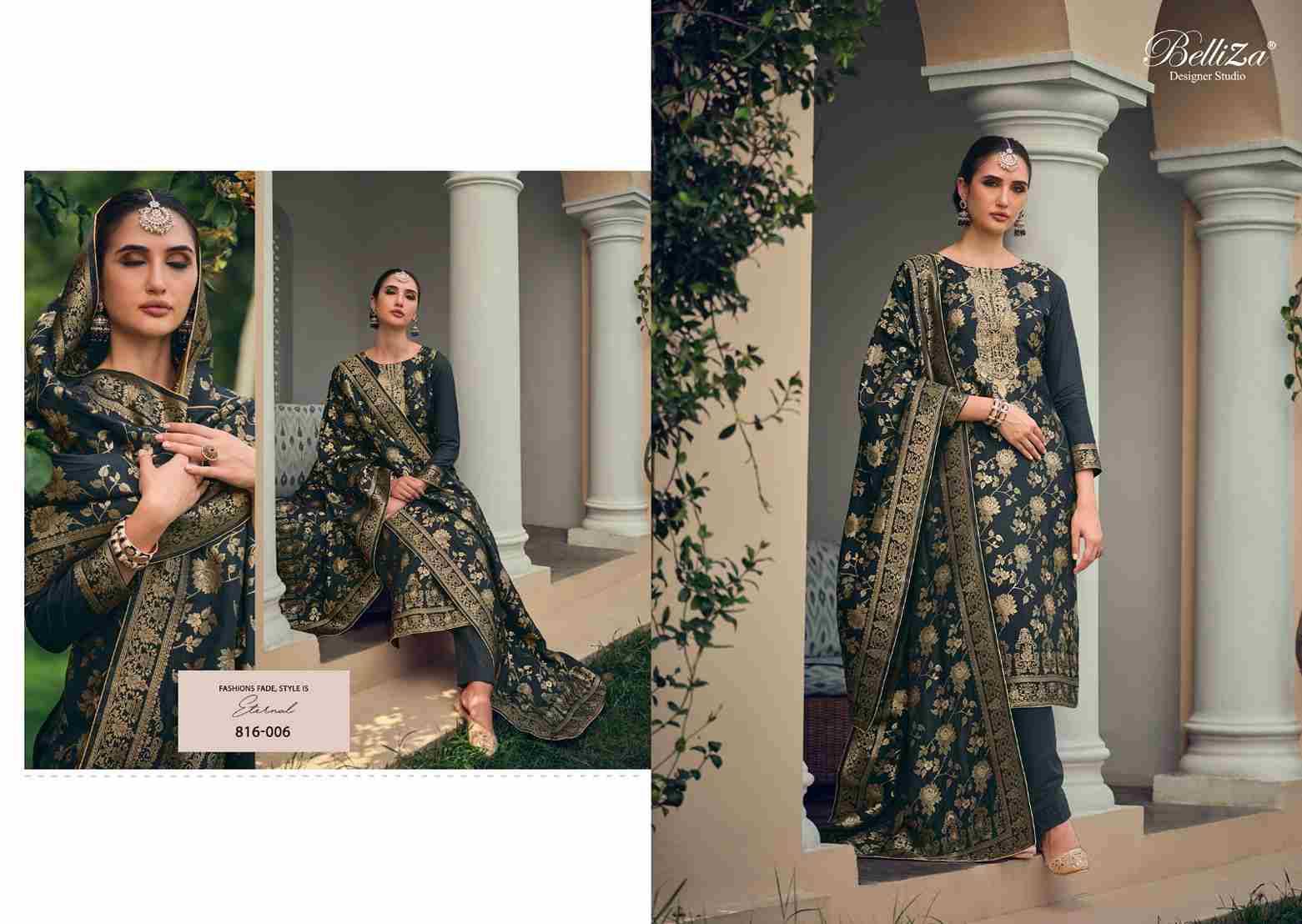 Lashkara By Belliza 816-001 To 816-006 Series Beautiful Suits Stylish Colorful Fancy Casual Wear & Ethnic Wear Pure Viscose Dola Jacqaurd Print Dresses At Wholesale Price