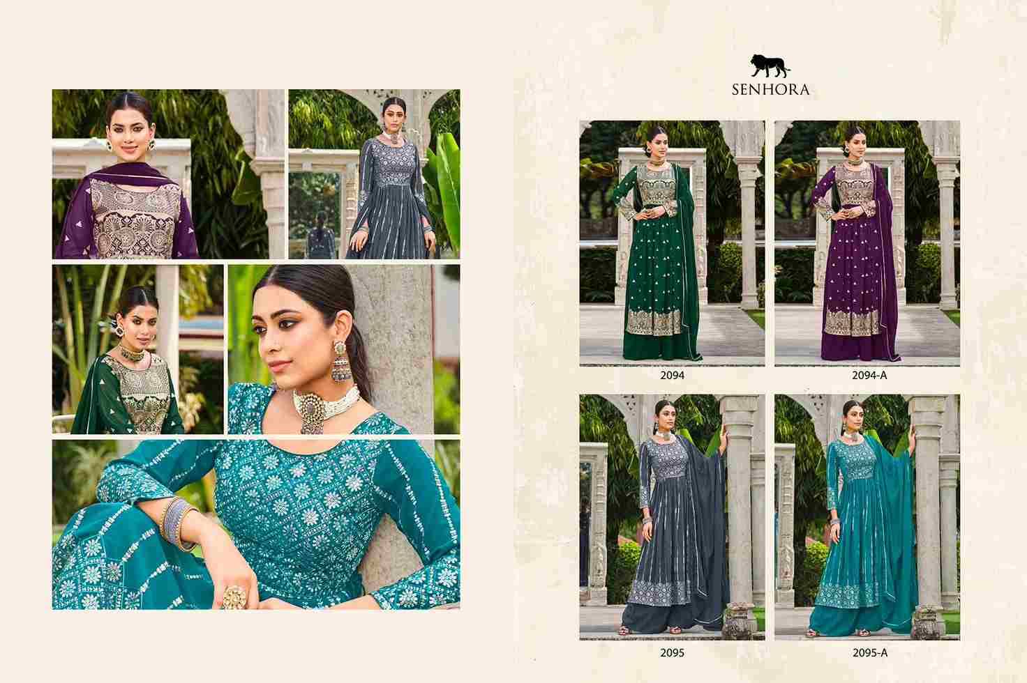 Vedika By Senhora Dresses Designer Sharara Suits Beautiful Fancy Colorful Stylish Party Wear & Occasional Wear Faux Georgette Embroidered Dresses At Wholesale Price
