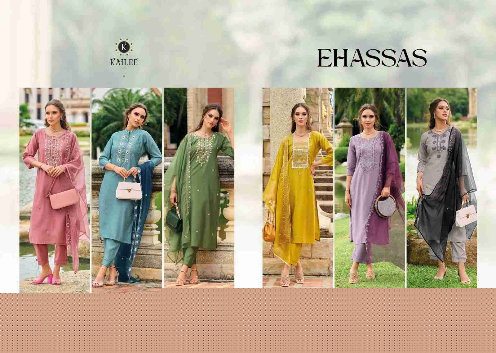 Ehasaas By Kailee 42341 To 42346 Series Beautiful Festive Suits Colorful Stylish Fancy Casual Wear & Ethnic Wear Pure Viscose Silk With Work Dresses At Wholesale Price