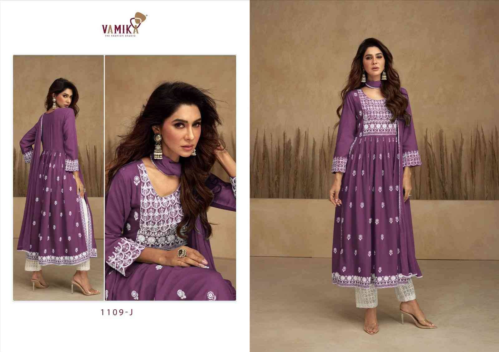 Aadhira Vol-7 Gold By Vamika 1109-F To 1109-J Series Beautiful Festive Suits Colorful Stylish Fancy Casual Wear & Ethnic Wear Pure Viscose Rayon Embroidery Dresses At Wholesale Price