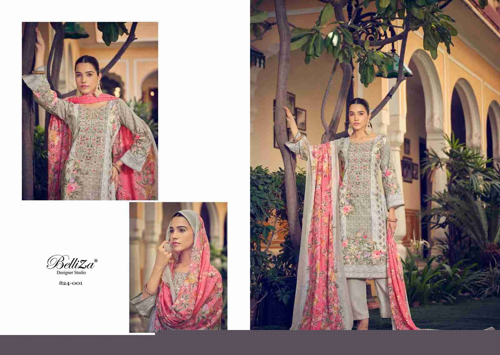 Naira Vol-19 By Belliza 824-001 To 824-008 Series Beautiful Festive Suits Colorful Stylish Fancy Casual Wear & Ethnic Wear Pure Cotton Digital Print Dresses At Wholesale Price