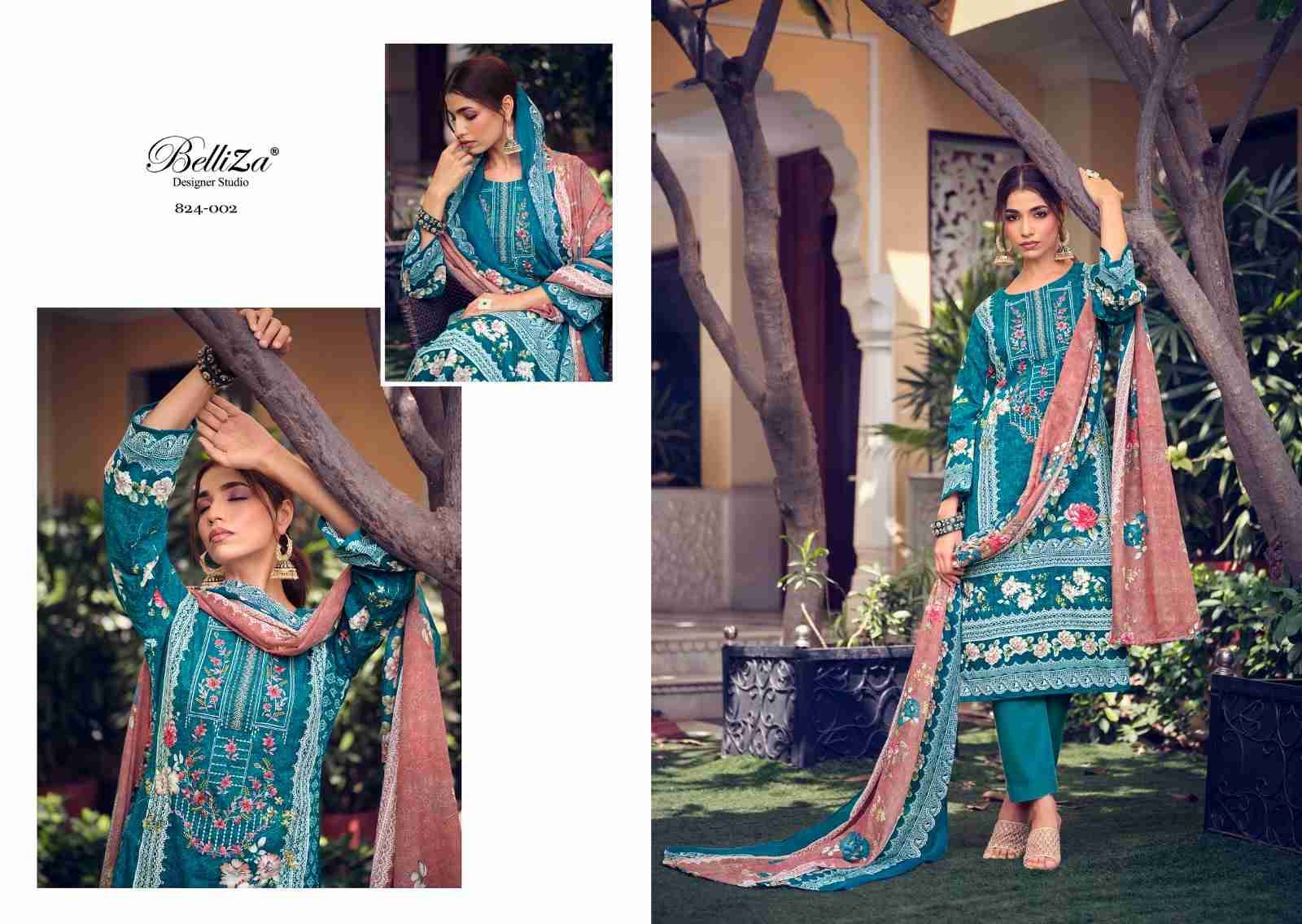 Naira Vol-19 By Belliza 824-001 To 824-008 Series Beautiful Festive Suits Colorful Stylish Fancy Casual Wear & Ethnic Wear Pure Cotton Digital Print Dresses At Wholesale Price