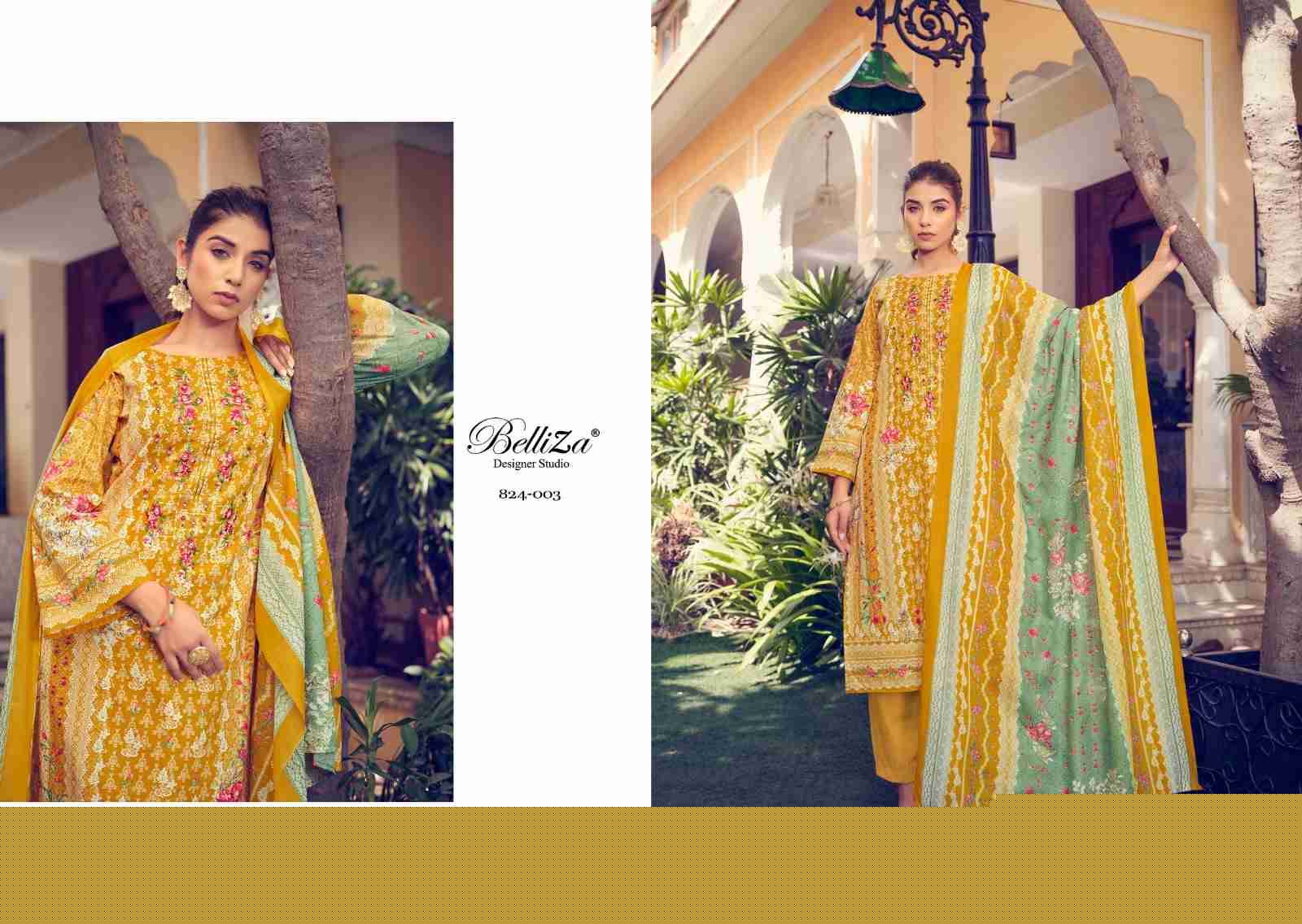 Naira Vol-19 By Belliza 824-001 To 824-008 Series Beautiful Festive Suits Colorful Stylish Fancy Casual Wear & Ethnic Wear Pure Cotton Digital Print Dresses At Wholesale Price
