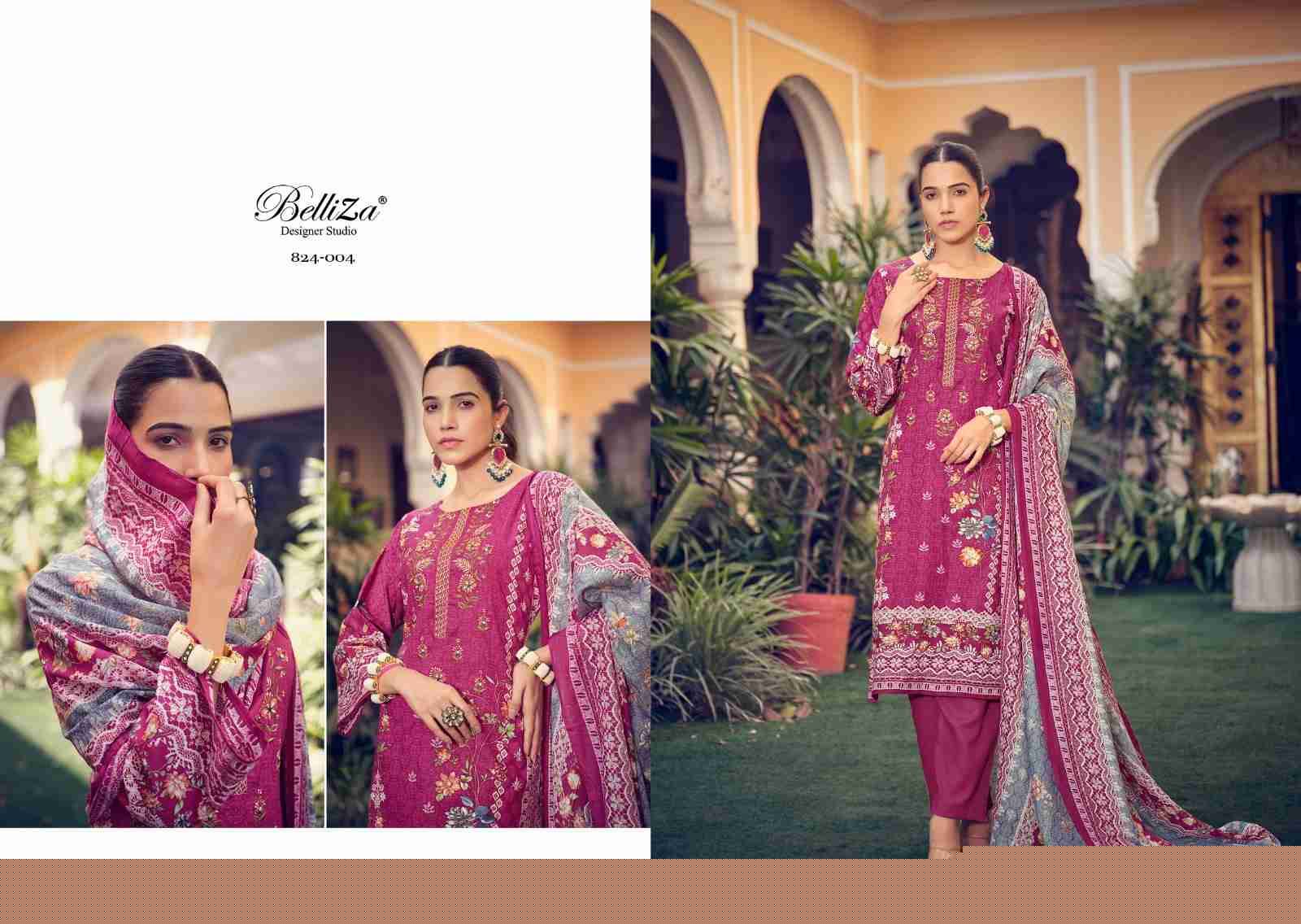 Naira Vol-19 By Belliza 824-001 To 824-008 Series Beautiful Festive Suits Colorful Stylish Fancy Casual Wear & Ethnic Wear Pure Cotton Digital Print Dresses At Wholesale Price