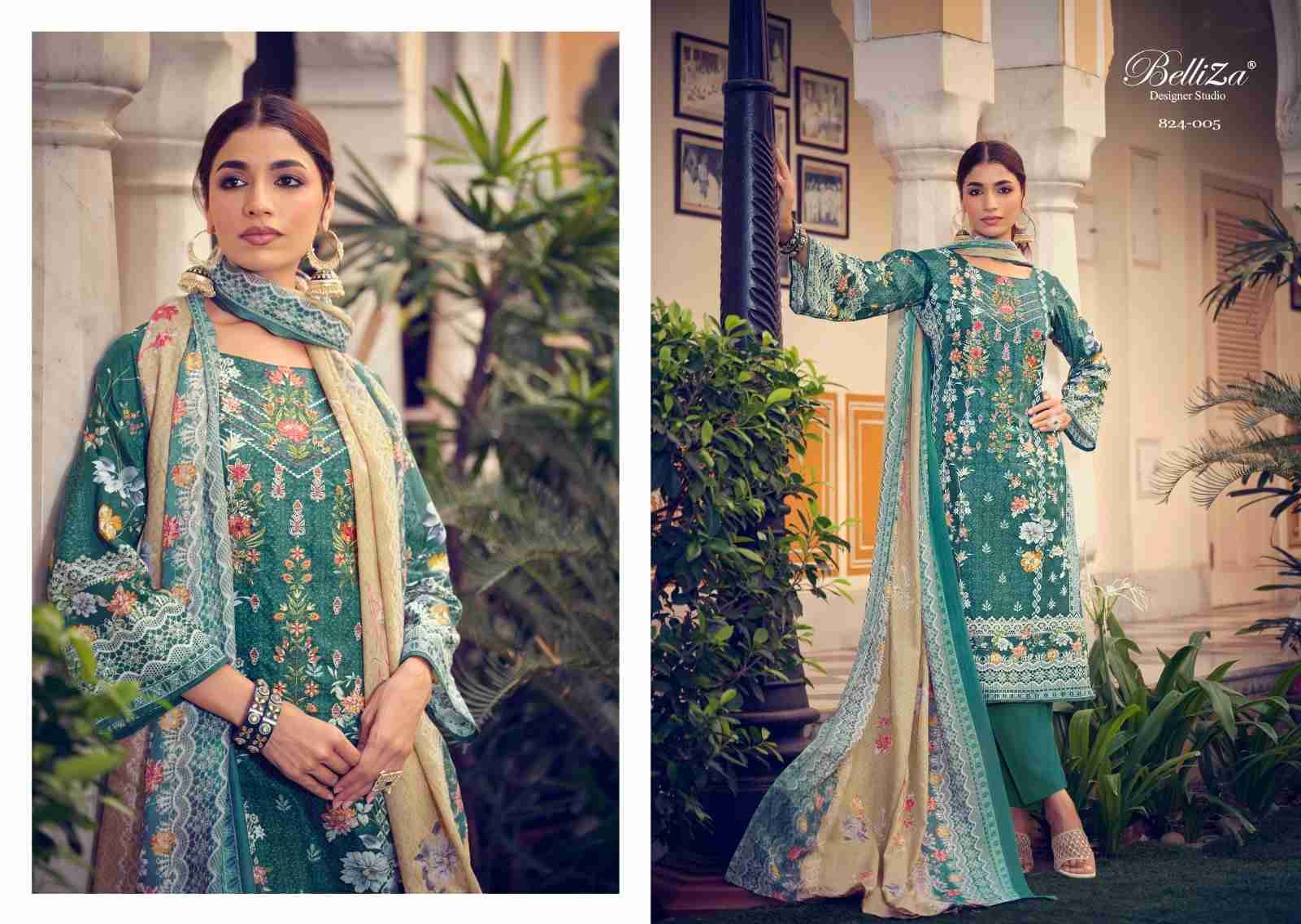 Naira Vol-19 By Belliza 824-001 To 824-008 Series Beautiful Festive Suits Colorful Stylish Fancy Casual Wear & Ethnic Wear Pure Cotton Digital Print Dresses At Wholesale Price