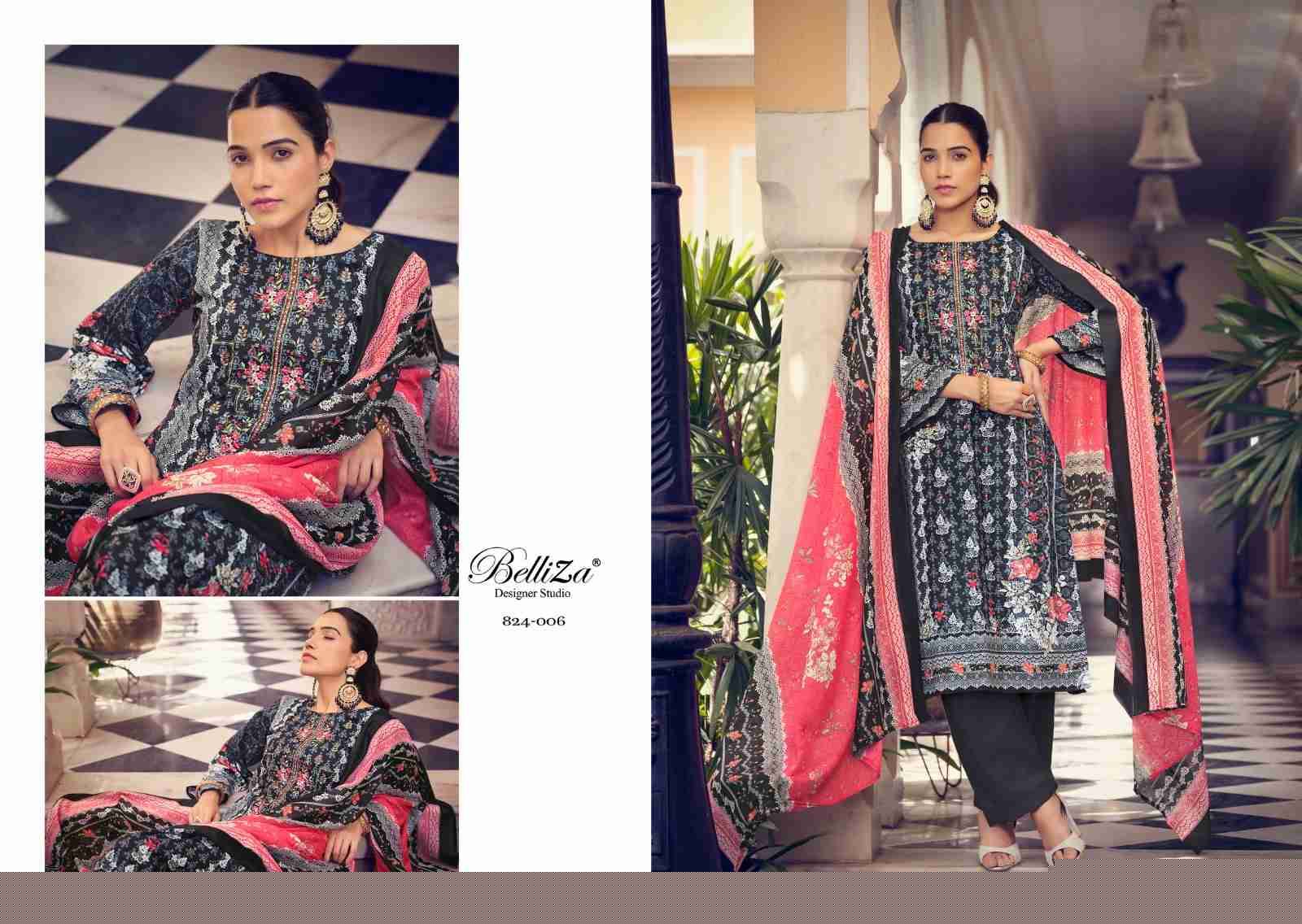 Naira Vol-19 By Belliza 824-001 To 824-008 Series Beautiful Festive Suits Colorful Stylish Fancy Casual Wear & Ethnic Wear Pure Cotton Digital Print Dresses At Wholesale Price