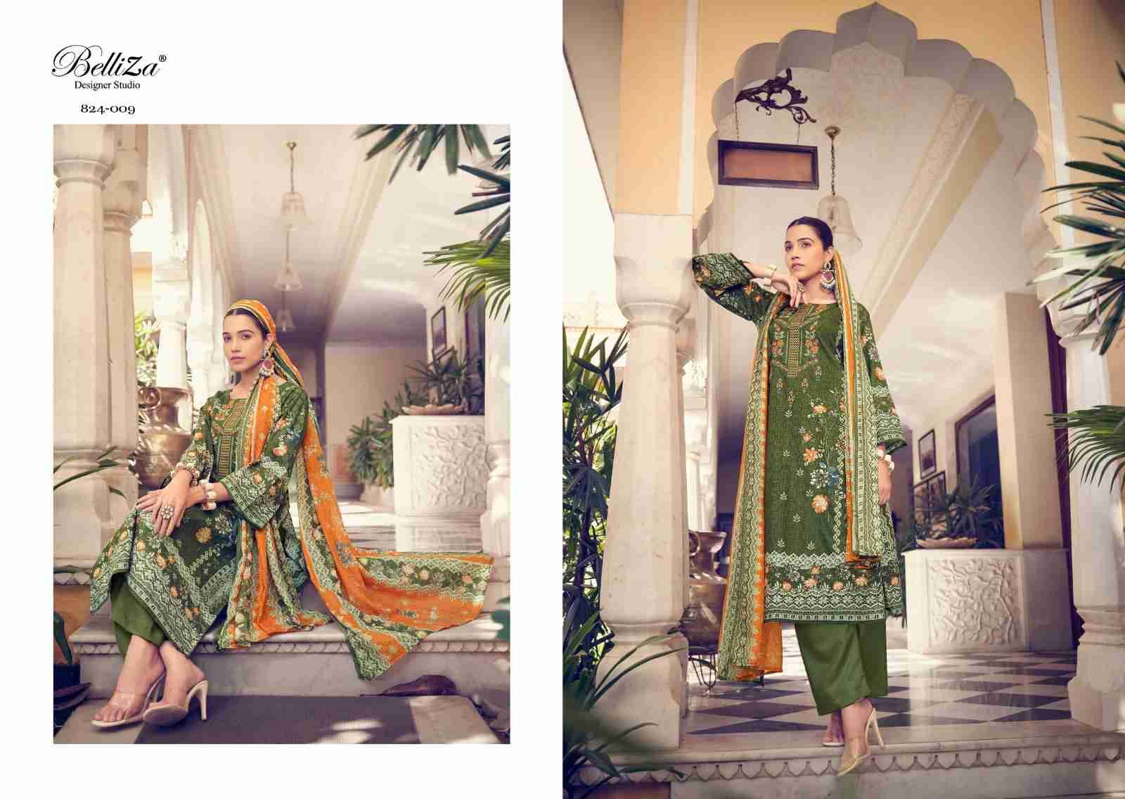 Naira Vol-19 By Belliza 824-001 To 824-008 Series Beautiful Festive Suits Colorful Stylish Fancy Casual Wear & Ethnic Wear Pure Cotton Digital Print Dresses At Wholesale Price