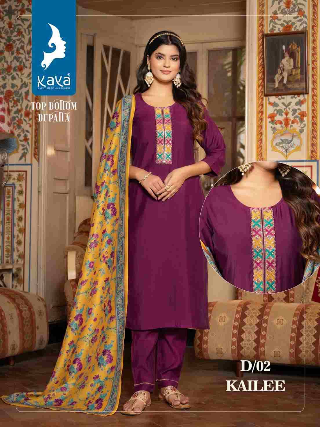 Kailee By Kaya 01 To 08 Series Beautiful Festive Suits Colorful Stylish Fancy Casual Wear & Ethnic Wear Roman Silk Dresses At Wholesale Price