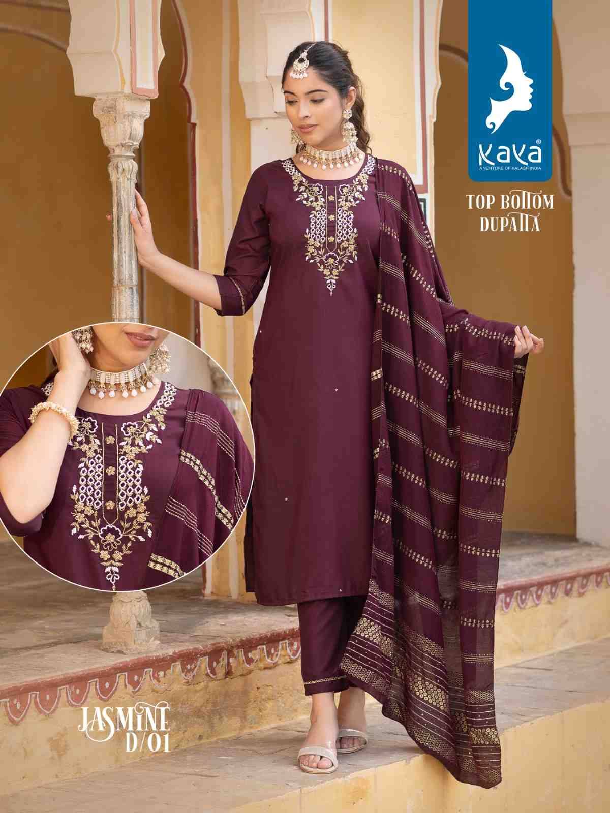Jasmine By Kaya 01 To 06 Series Beautiful Festive Suits Colorful Stylish Fancy Casual Wear & Ethnic Wear Slub Silk Dresses At Wholesale Price