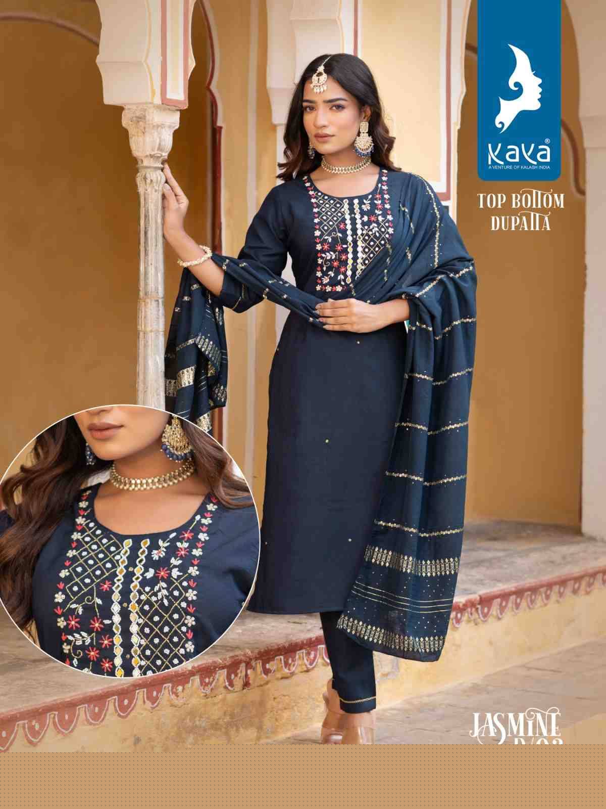 Jasmine By Kaya 01 To 06 Series Beautiful Festive Suits Colorful Stylish Fancy Casual Wear & Ethnic Wear Slub Silk Dresses At Wholesale Price