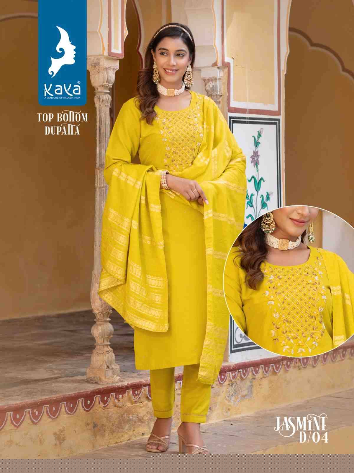 Jasmine By Kaya 01 To 06 Series Beautiful Festive Suits Colorful Stylish Fancy Casual Wear & Ethnic Wear Slub Silk Dresses At Wholesale Price