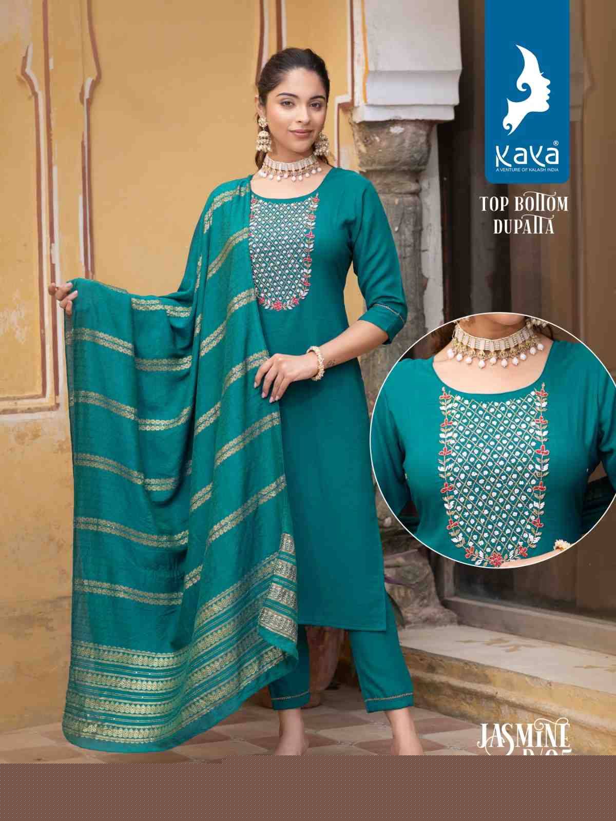 Jasmine By Kaya 01 To 06 Series Beautiful Festive Suits Colorful Stylish Fancy Casual Wear & Ethnic Wear Slub Silk Dresses At Wholesale Price