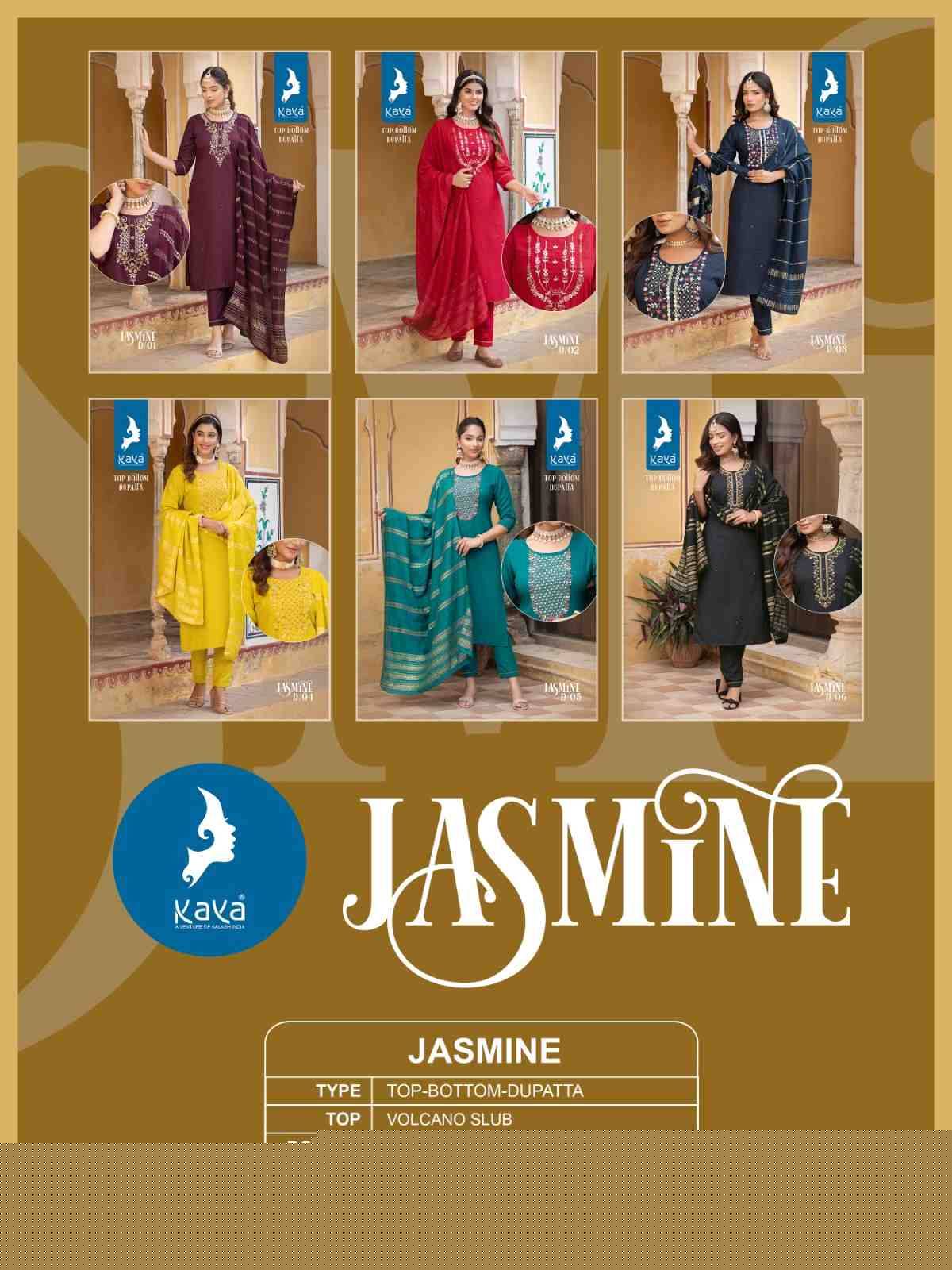Jasmine By Kaya 01 To 06 Series Beautiful Festive Suits Colorful Stylish Fancy Casual Wear & Ethnic Wear Slub Silk Dresses At Wholesale Price