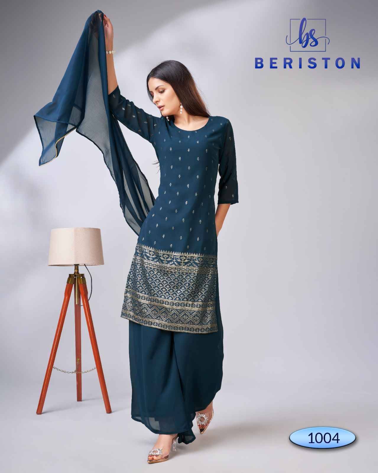 BS Vol-10 By Beriston 1001 To 1004 Series Beautiful Festive Suits Colorful Stylish Fancy Casual Wear & Ethnic Wear Georgette Embroidered Dresses At Wholesale Price