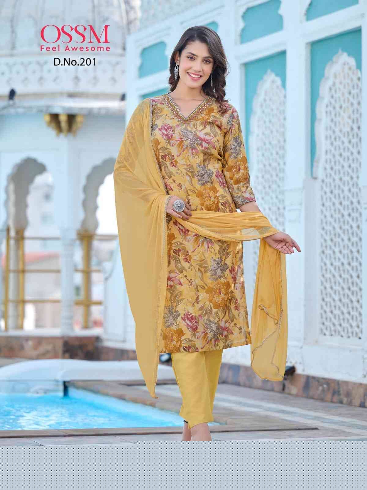Muskan Vol-2 By Ossm 201 To 206 Series Beautiful Festive Suits Colorful Stylish Fancy Casual Wear & Ethnic Wear Modal Chanderi Print Dresses At Wholesale Price