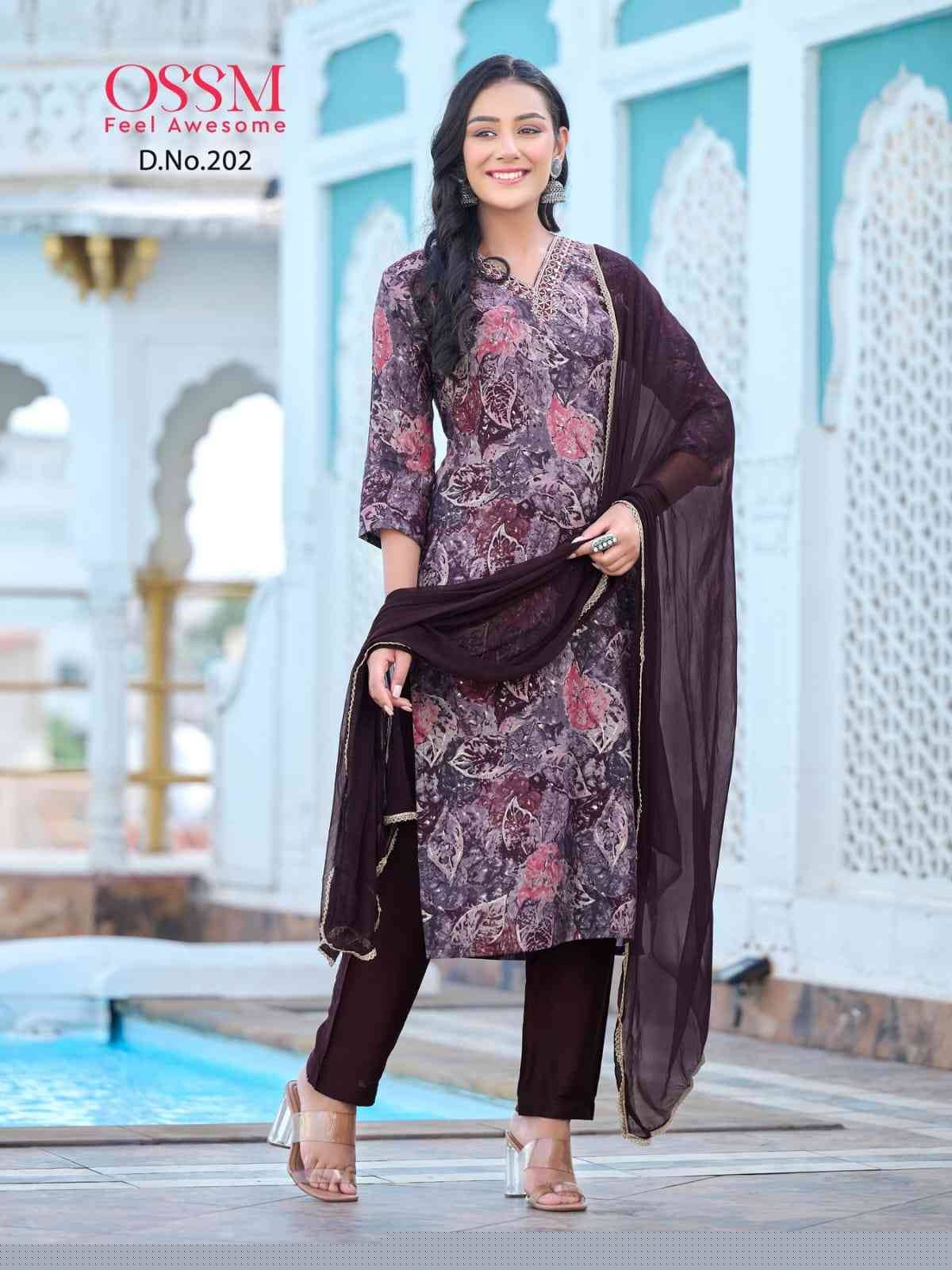 Muskan Vol-2 By Ossm 201 To 206 Series Beautiful Festive Suits Colorful Stylish Fancy Casual Wear & Ethnic Wear Modal Chanderi Print Dresses At Wholesale Price