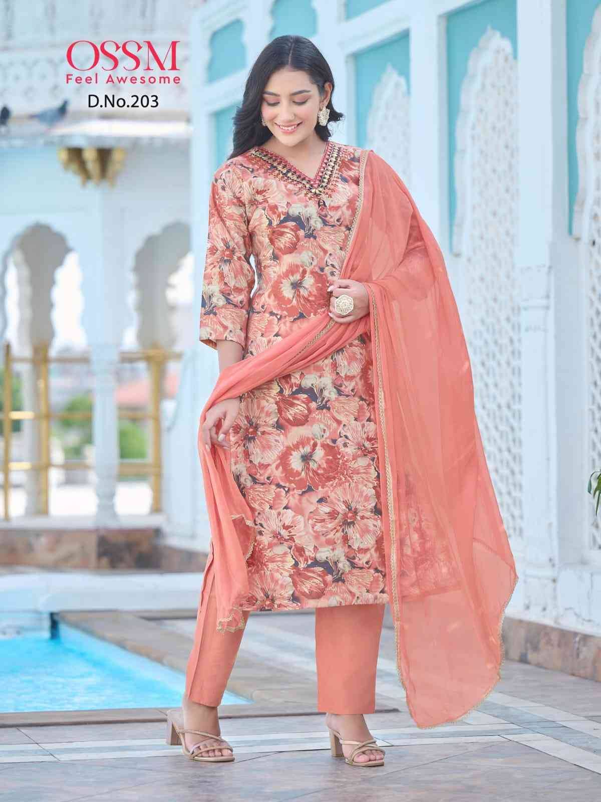 Muskan Vol-2 By Ossm 201 To 206 Series Beautiful Festive Suits Colorful Stylish Fancy Casual Wear & Ethnic Wear Modal Chanderi Print Dresses At Wholesale Price