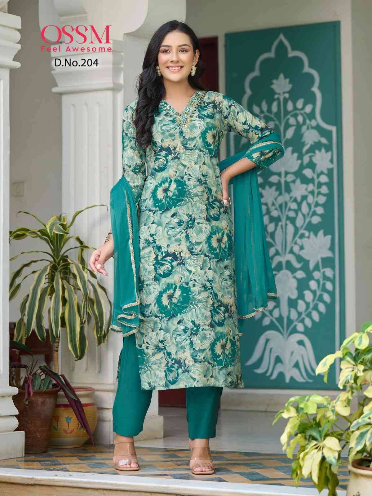 Muskan Vol-2 By Ossm 201 To 206 Series Beautiful Festive Suits Colorful Stylish Fancy Casual Wear & Ethnic Wear Modal Chanderi Print Dresses At Wholesale Price