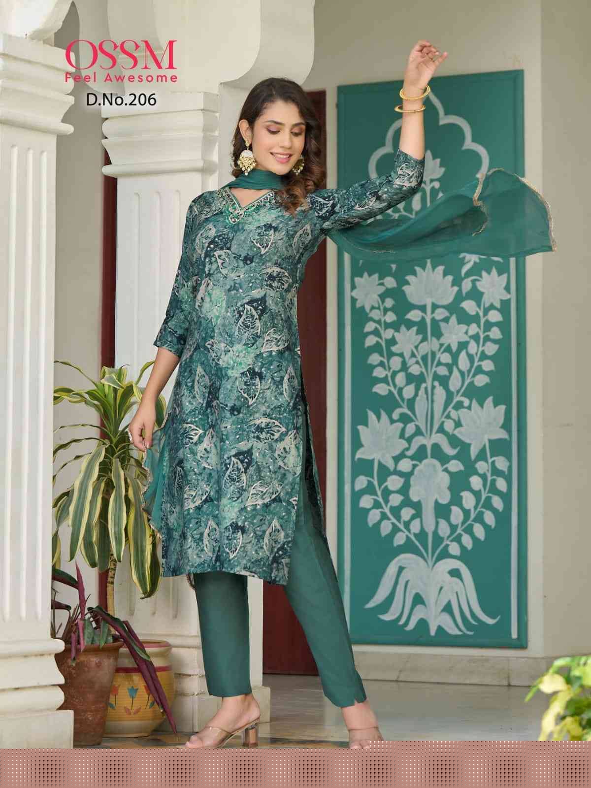 Muskan Vol-2 By Ossm 201 To 206 Series Beautiful Festive Suits Colorful Stylish Fancy Casual Wear & Ethnic Wear Modal Chanderi Print Dresses At Wholesale Price