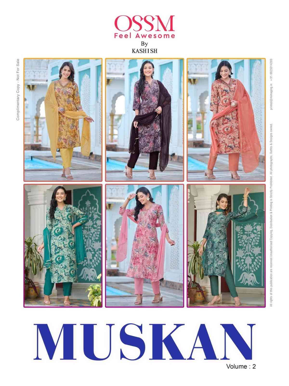 Muskan Vol-2 By Ossm 201 To 206 Series Beautiful Festive Suits Colorful Stylish Fancy Casual Wear & Ethnic Wear Modal Chanderi Print Dresses At Wholesale Price