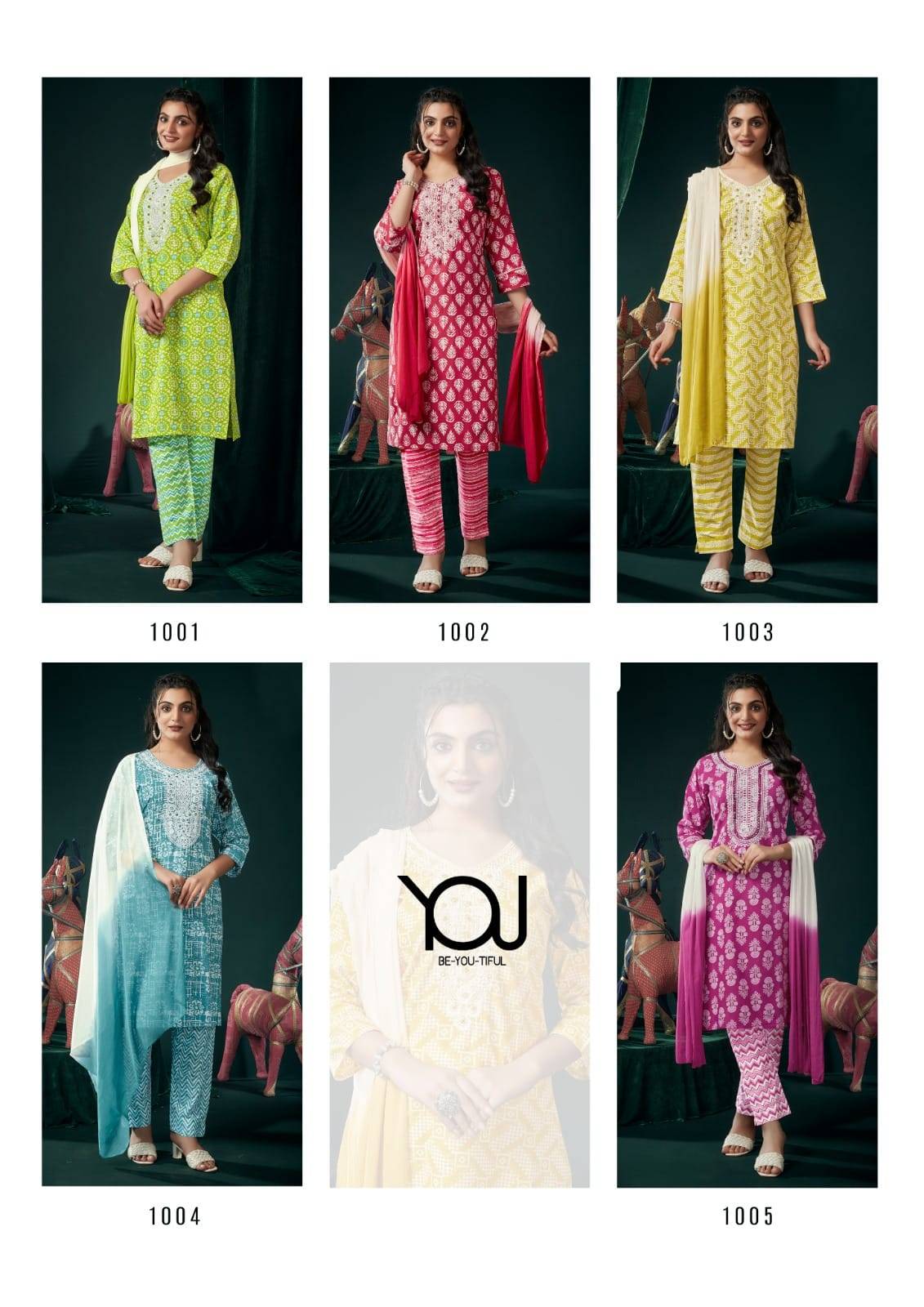 Ishika By You 1001 To 1005 Series Beautiful Festive Suits Colorful Stylish Fancy Casual Wear & Ethnic Wear Pure Cambric Cotton Print Dresses At Wholesale Price