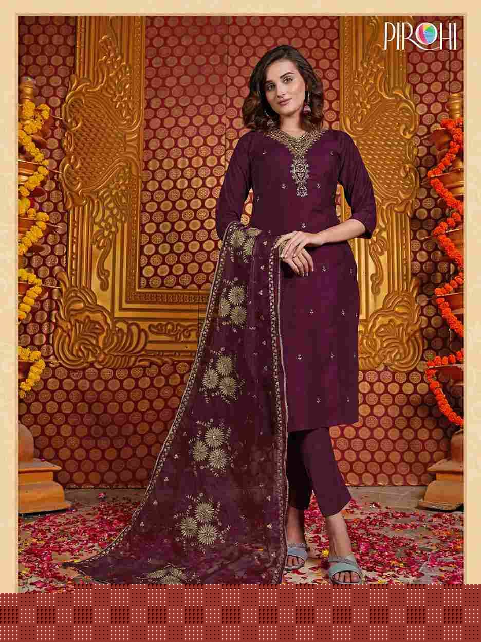 Mannat By Pirohi 1001 To 1004 Series Festive Suits Beautiful Fancy Colorful Stylish Party Wear & Occasional Wear Dola Silk Embroidered Dresses At Wholesale Price