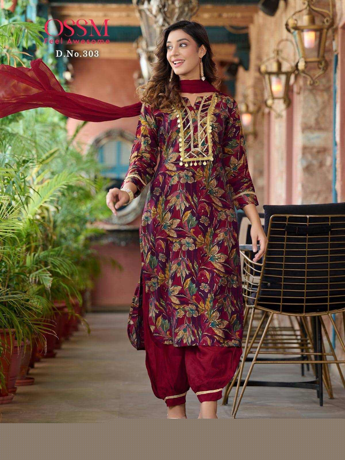 Afghani Vol-3 By Ossm 301 To 306 Series Festive Suits Beautiful Fancy Colorful Stylish Party Wear & Occasional Wear Modal Chanderi Print Dresses At Wholesale Price