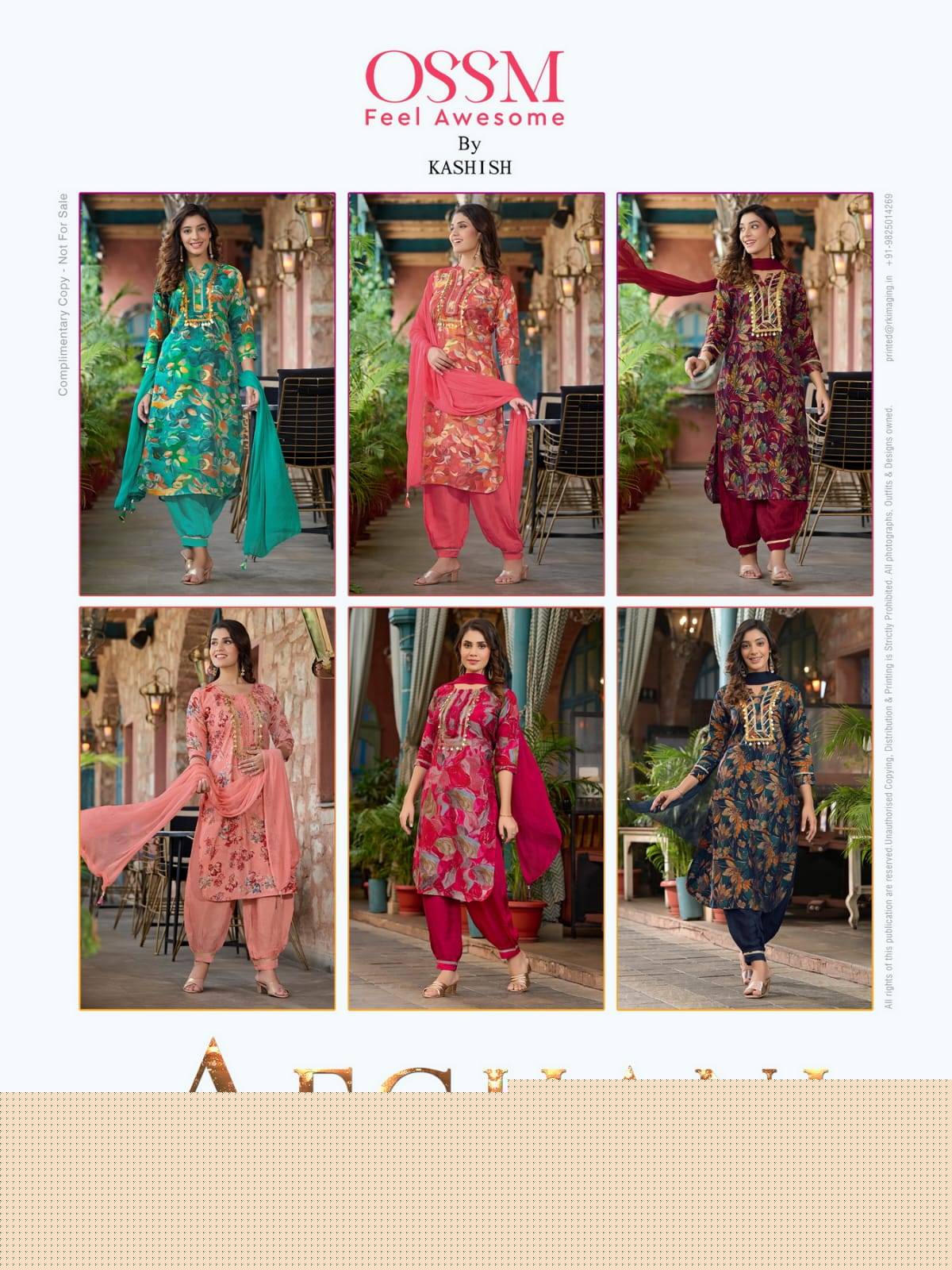 Afghani Vol-3 By Ossm 301 To 306 Series Festive Suits Beautiful Fancy Colorful Stylish Party Wear & Occasional Wear Modal Chanderi Print Dresses At Wholesale Price
