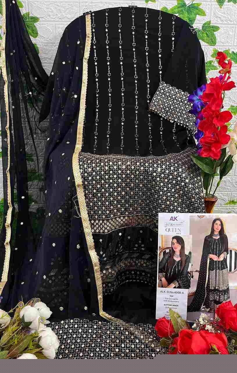 Al Khushbu Hit Design 4008-A By Al Khushbu Beautiful Pakistani Suits Colorful Stylish Fancy Casual Wear & Ethnic Wear Faux Georgette Embroidered Dresses At Wholesale Price