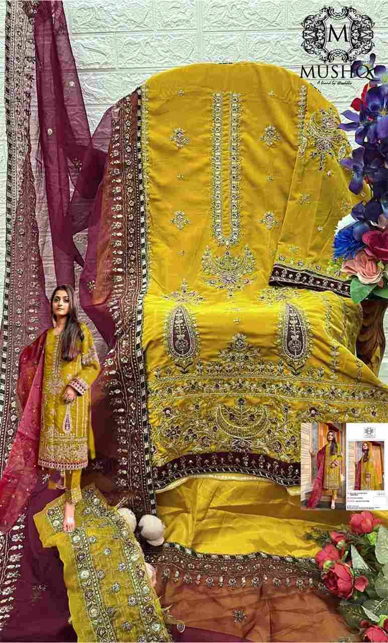 Mushq Hit Design 271 Colours By Mushq 271-A To 271-D Series Beautiful Pakistani Suits Stylish Fancy Colorful Party Wear & Occasional Wear Velvet Embroidered Dresses At Wholesale Price