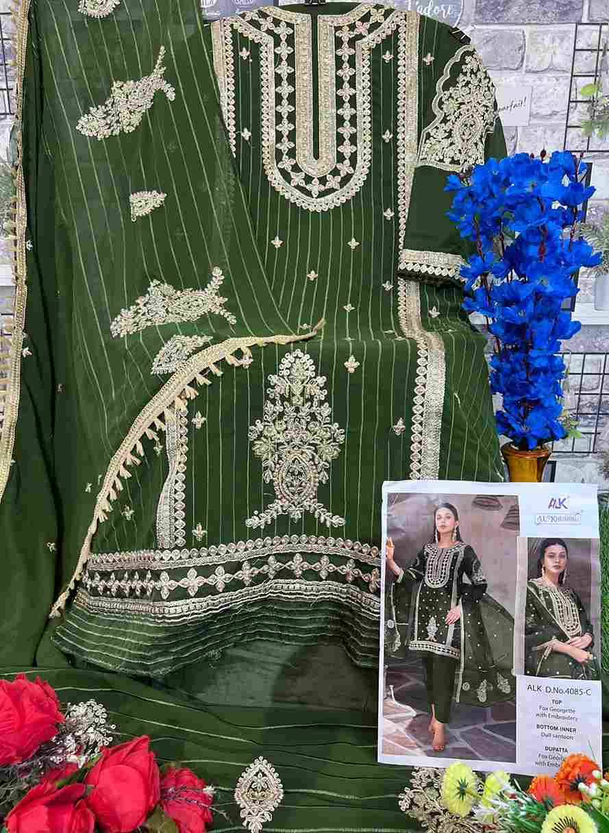 Elaf By Al Khushbu 4085-A To 4085-D Series Beautiful Pakistani Suits Stylish Fancy Colorful Party Wear & Occasional Wear Faux Georgette Embroidered Dresses At Wholesale Price