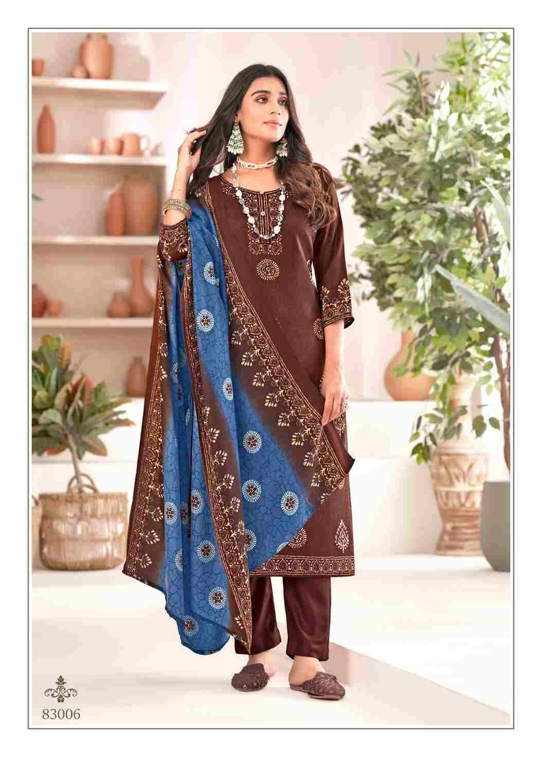 Sadhna By Skt Suits 83001 To 83008 Series Beautiful Festive Suits Stylish Fancy Colorful Casual Wear & Ethnic Wear Pashmina Print Dresses At Wholesale Price