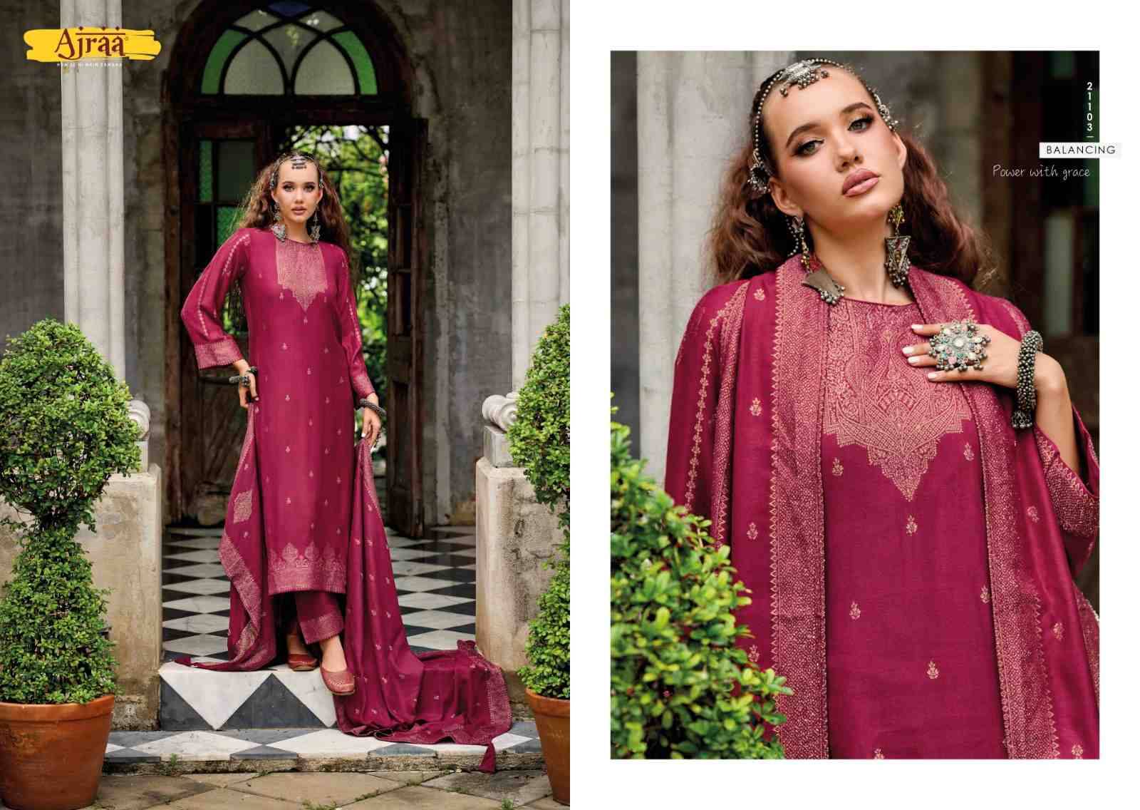 Karigiri By Ajraa 21101 To 21106 Series Beautiful Festive Suits Colorful Stylish Fancy Casual Wear & Ethnic Wear Pure Viscose Pashmina Jacquard Dresses At Wholesale Price
