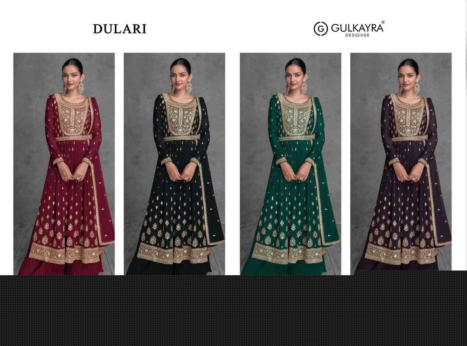 Dulari By Gulkayra Designer 7409-A To 7409-D Series Beautiful Sharara Suits Colorful Stylish Fancy Casual Wear & Ethnic Wear Georgette Embroidered Dresses At Wholesale Price