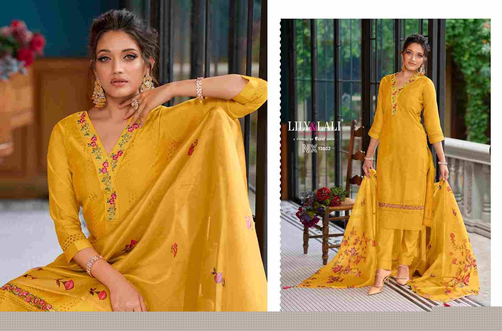 Lucknowi Nx By Lily And Lali 13801 To 13806 Series Beautiful Festive Suits Colorful Stylish Fancy Casual Wear & Ethnic Wear Chanderi Silk With Work Dresses At Wholesale Price