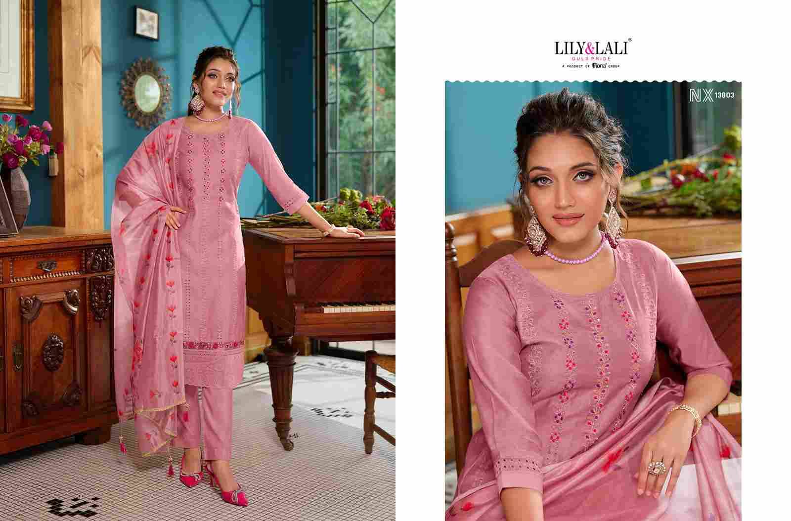 Lucknowi Nx By Lily And Lali 13801 To 13806 Series Beautiful Festive Suits Colorful Stylish Fancy Casual Wear & Ethnic Wear Chanderi Silk With Work Dresses At Wholesale Price